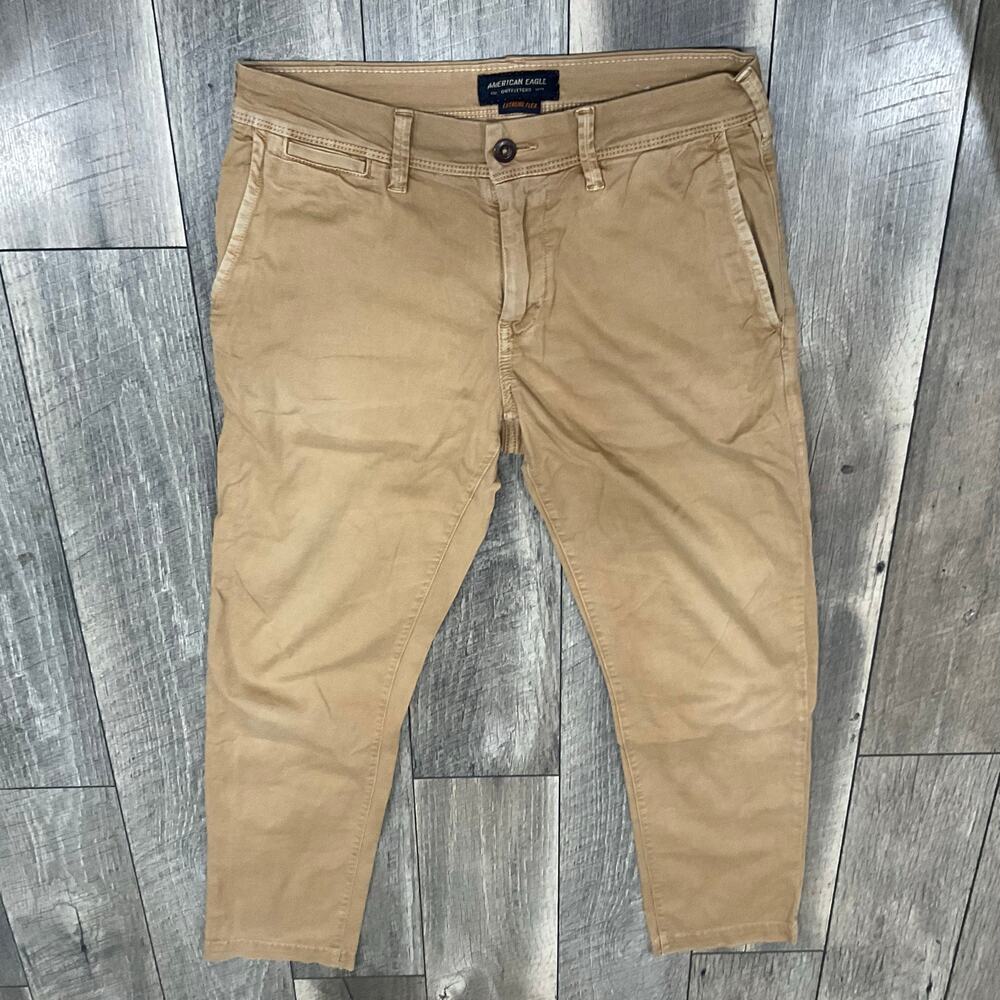 American Eagle Pants Men 32x28 Khaki Cotton Flex Casual
